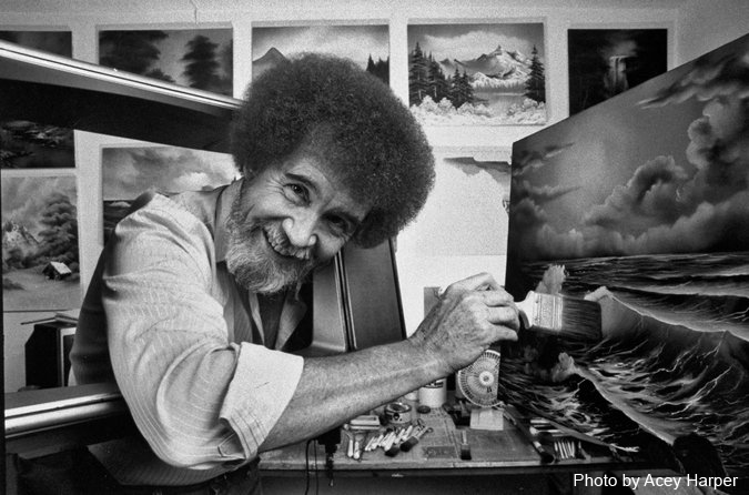 bob ross grayscale