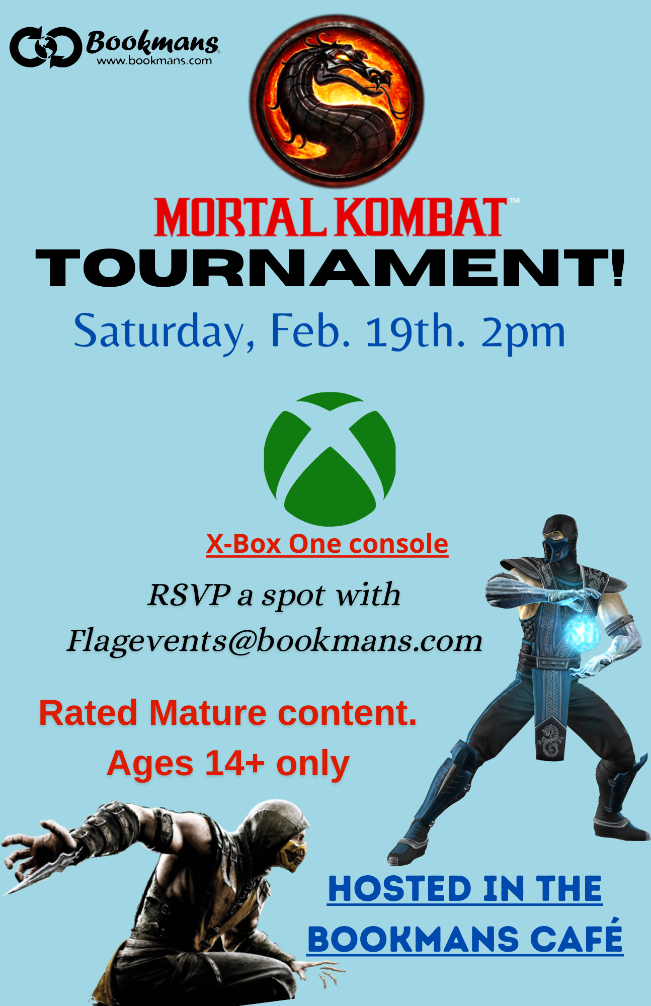 Mortal Kombat 11 Tournament! Bookmans Entertainment Exchange