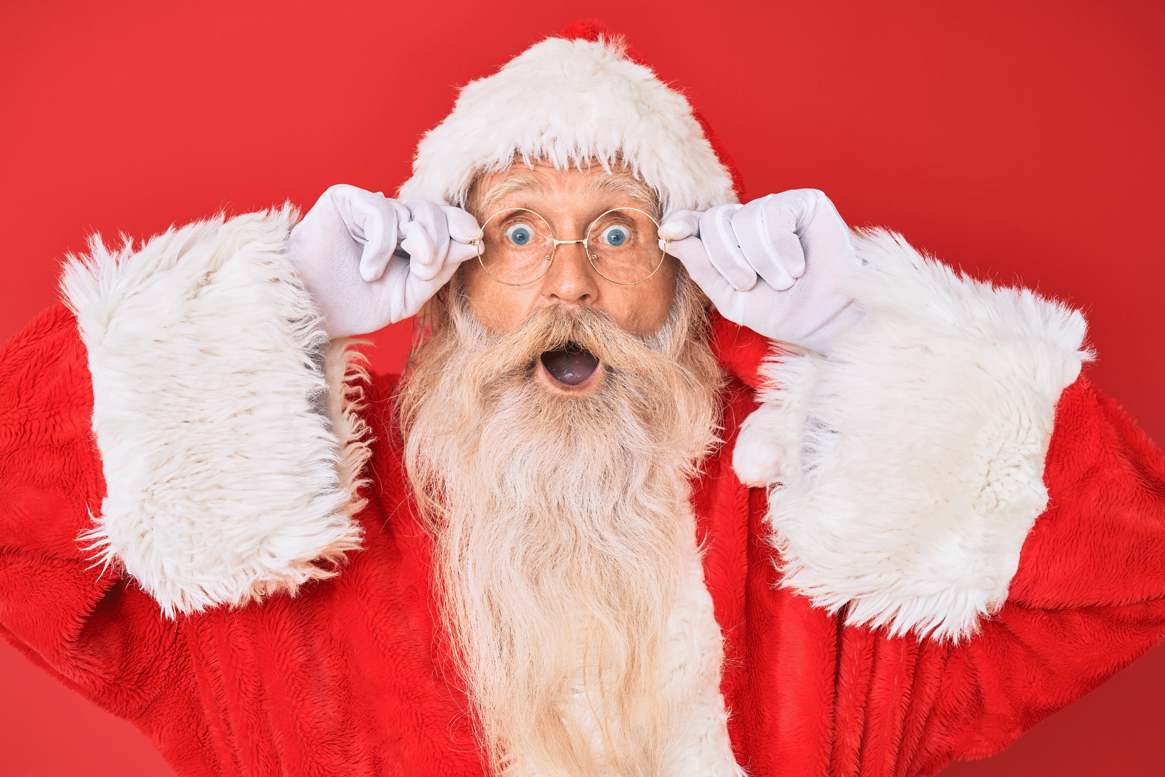 santa claus red background december events