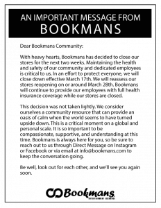 bookmans store closure notification