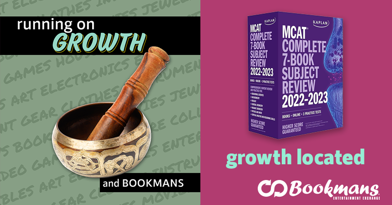 bookmans growth meditation bowl and MCAT prep test box set