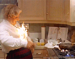 Daniel learns to cook in Mrs Doubtfire