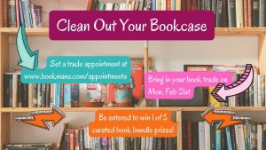 Schedule a trade appointment to bring in your used books and be entered to win a curate book bundle prize