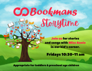 Storytime in Flagstaff on Fridays from 10:30-11am