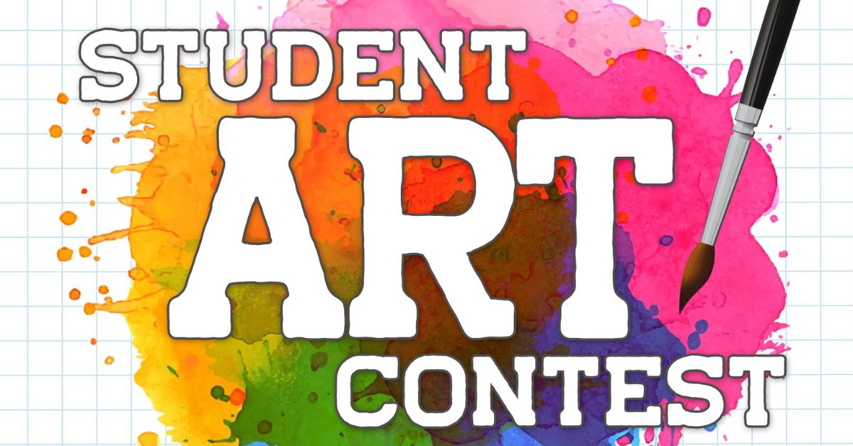 A splash of paint beneath the words Student Art Contest for Arizona students to win a free 3D animation workshop