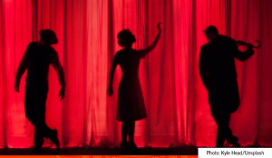 black hollywood firsts quiz featured image red curtain with three silhouettes of actors