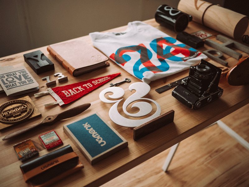 collection of objects on desk